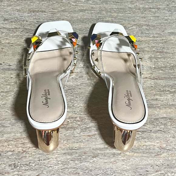 Ninety Union Couture Vegas clear multicolored studded open toes heels - Picture 12 of 16